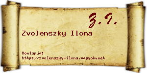 Zvolenszky Ilona névjegykártya